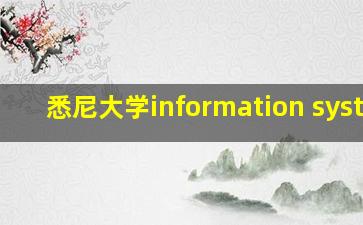 悉尼大学information system